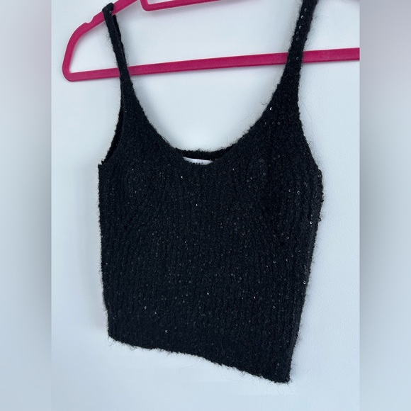 27 Miles Malibu - Black Sequin Cashmere Tank - Size xs - Picture 2 of 3